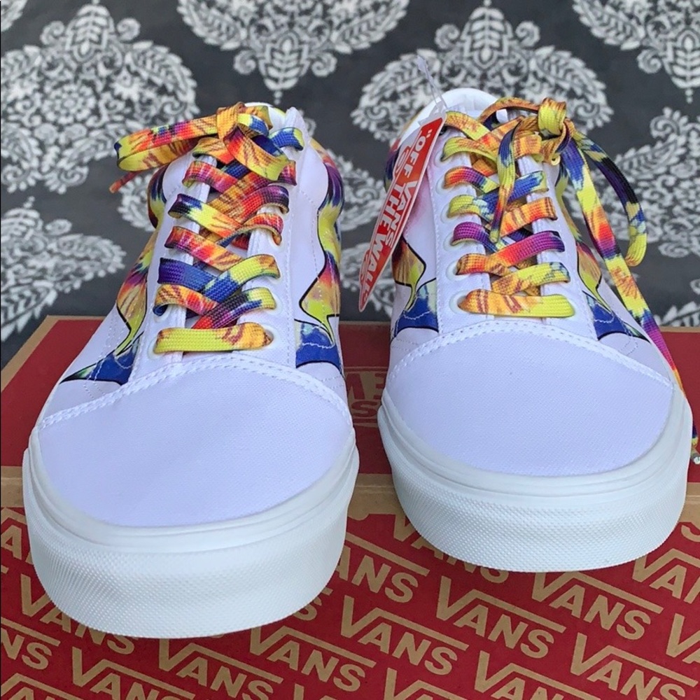VANS OLD SKOOL WARP TRUE WHITE/TIE DYE WMNS - Picture 5 of 16